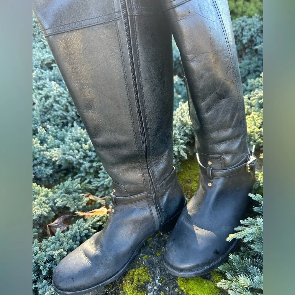 TORY BURCH | Black Marlene Leather Riding Motorcycle Boot 9.5 EUC